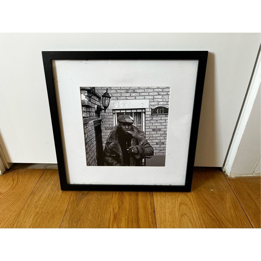 Bed-stuy Brooklyn Man Black And White Photo Black Framed 13x13”